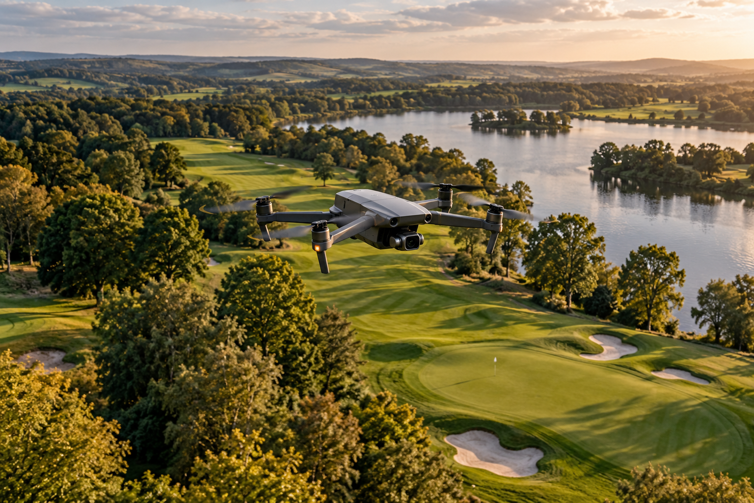 A drone capturing an outdoor landscape